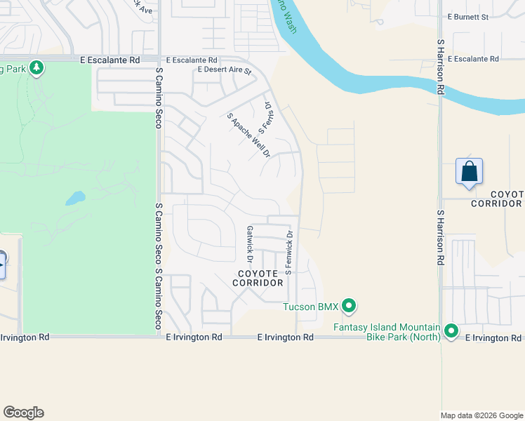 map of restaurants, bars, coffee shops, grocery stores, and more near 8985 East Linderbrook in Tucson