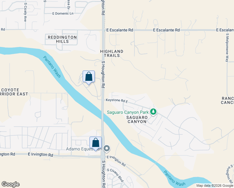 map of restaurants, bars, coffee shops, grocery stores, and more near 10391 East Heritage Place in Tucson