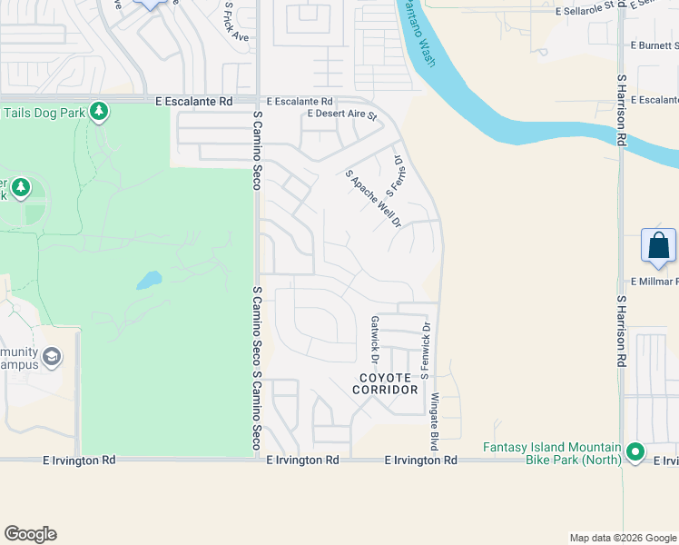 map of restaurants, bars, coffee shops, grocery stores, and more near 8861 East Eagle Creek Drive in Tucson