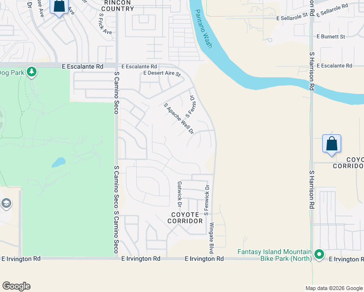 map of restaurants, bars, coffee shops, grocery stores, and more near 9005 East Mayberry Drive in Tucson