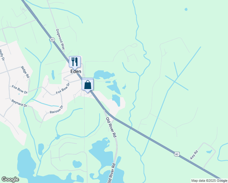 map of restaurants, bars, coffee shops, grocery stores, and more near in Eden