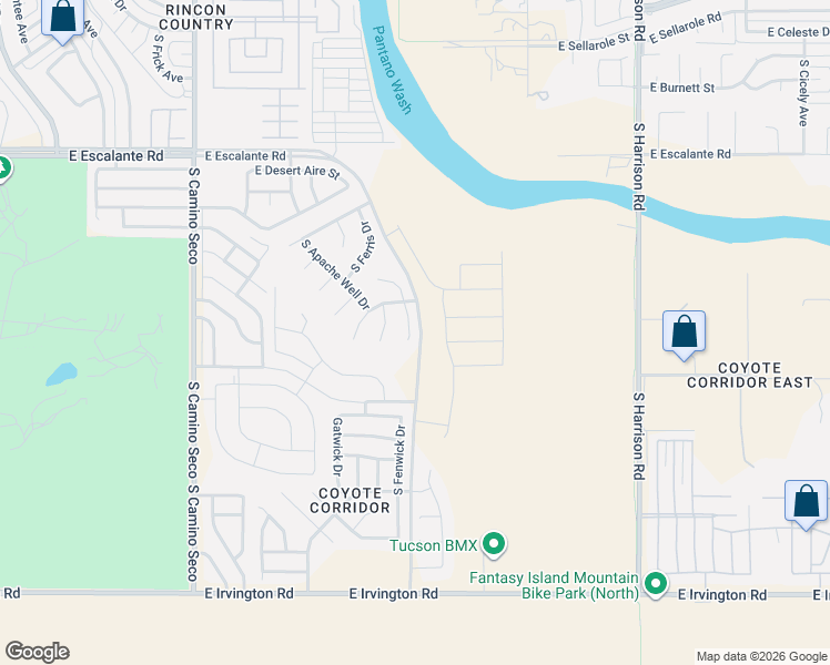 map of restaurants, bars, coffee shops, grocery stores, and more near 4269 South Goodall Place in Tucson