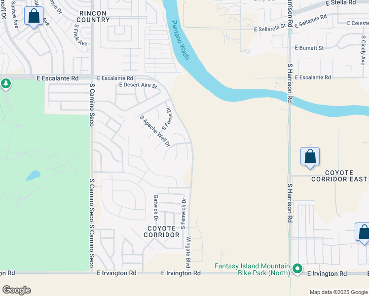 map of restaurants, bars, coffee shops, grocery stores, and more near 4216 South Goodall Place in Tucson
