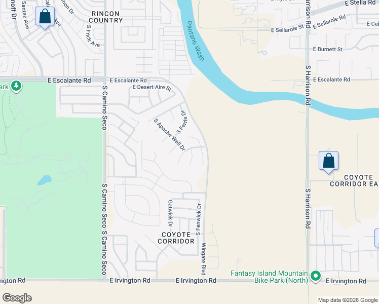 map of restaurants, bars, coffee shops, grocery stores, and more near 9005 East Mayberry Drive in Tucson