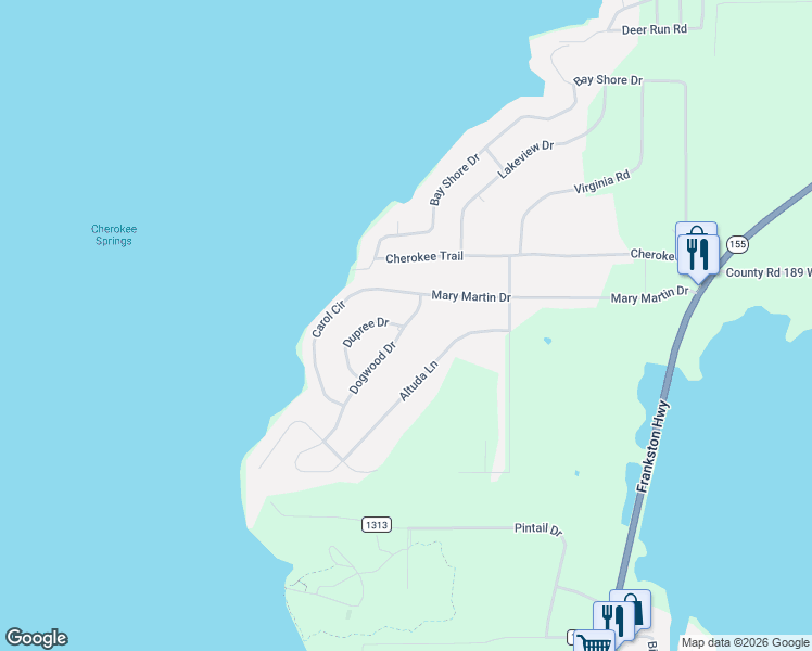 map of restaurants, bars, coffee shops, grocery stores, and more near 21189 Dogwood Drive in Flint