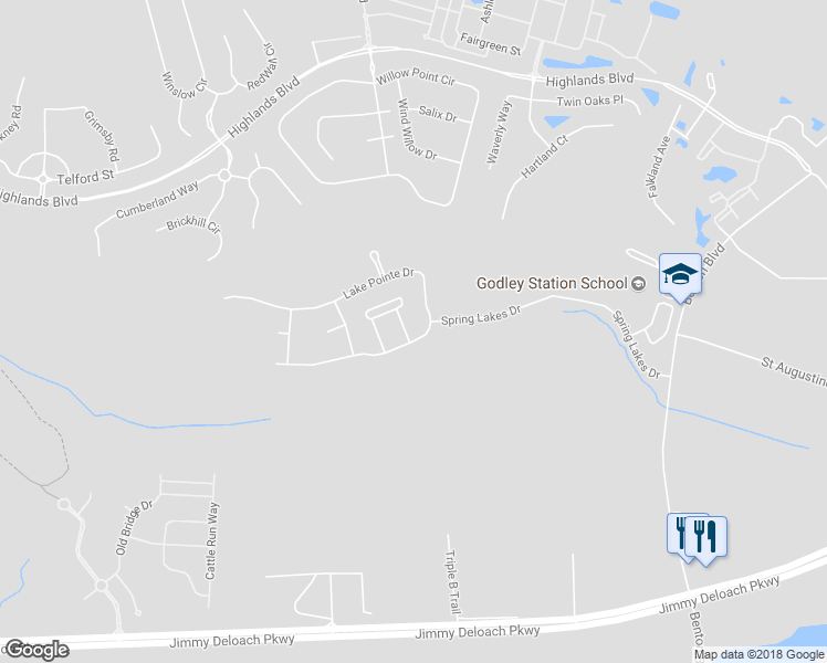map of restaurants, bars, coffee shops, grocery stores, and more near 4 Fall Lake Way in Pooler