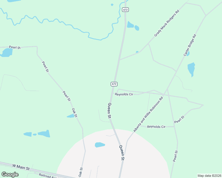 map of restaurants, bars, coffee shops, grocery stores, and more near 6345 Queen Street in Claxton