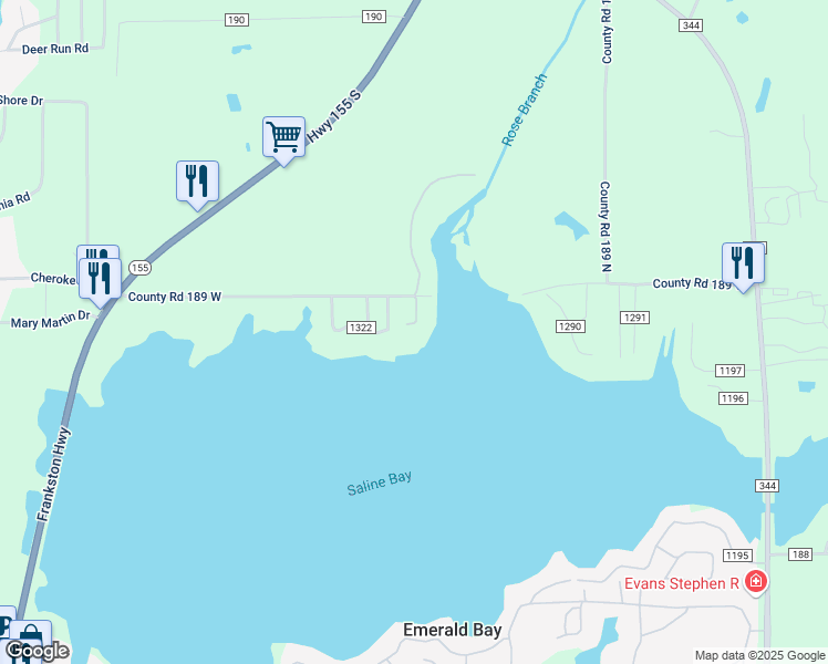 map of restaurants, bars, coffee shops, grocery stores, and more near 16097 County Road 189 West in Flint