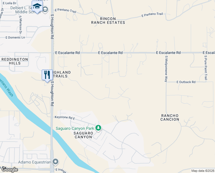 map of restaurants, bars, coffee shops, grocery stores, and more near 4200 South Avenue Los Reyes in Tucson