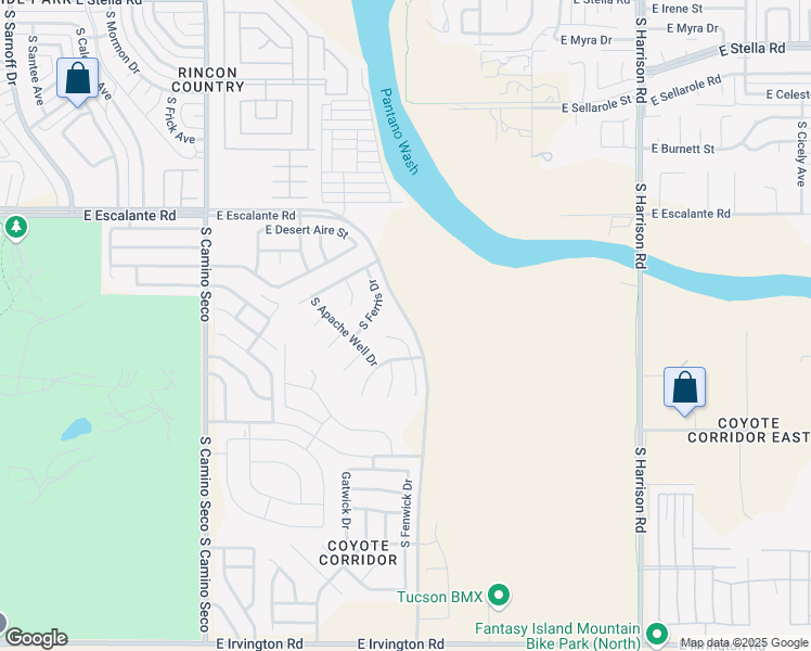 map of restaurants, bars, coffee shops, grocery stores, and more near 4101 South Wingate Boulevard in Tucson