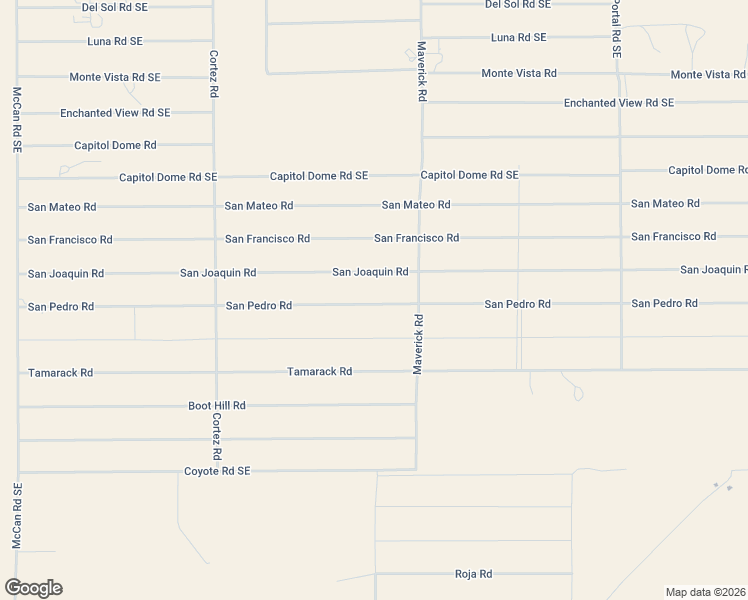 map of restaurants, bars, coffee shops, grocery stores, and more near San Pedro Road in Deming