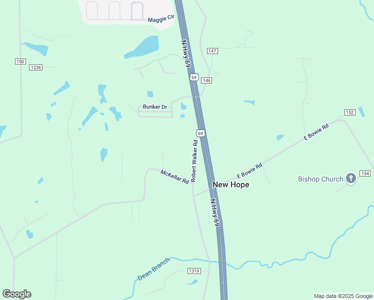 map of restaurants, bars, coffee shops, grocery stores, and more near 21001-21133 Robert Walker Road in Tyler