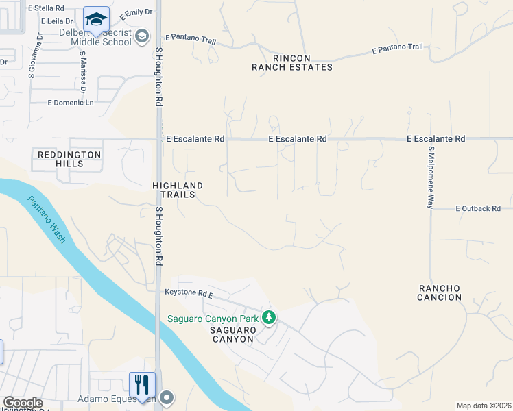 map of restaurants, bars, coffee shops, grocery stores, and more near 4200 South Avenue Los Reyes in Tucson