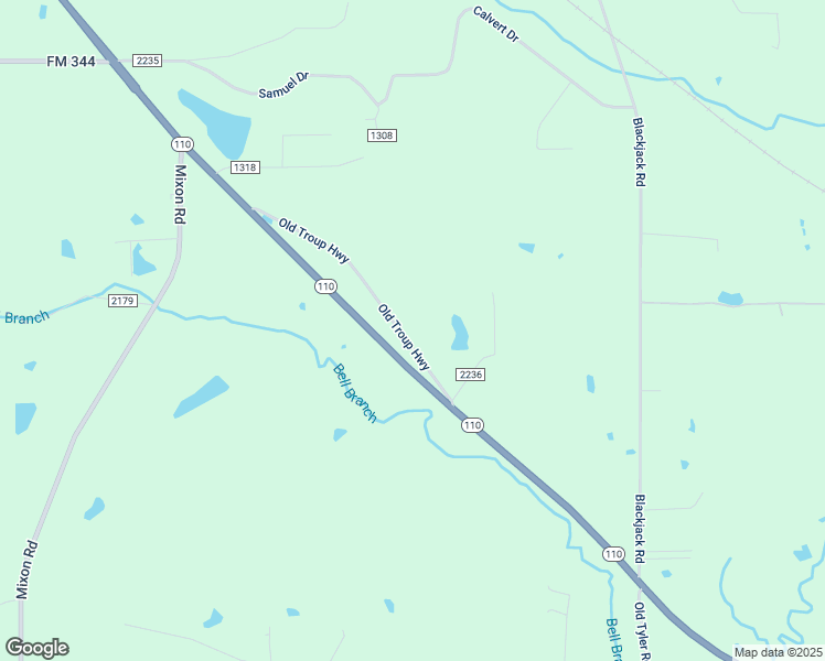 map of restaurants, bars, coffee shops, grocery stores, and more near 20869 County Road 2199 in Troup