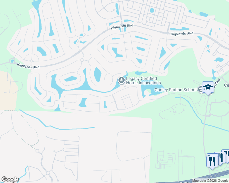 map of restaurants, bars, coffee shops, grocery stores, and more near 170 Lake Pointe Drive in Pooler