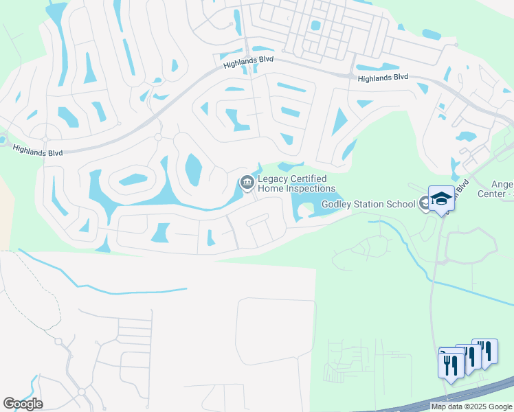 map of restaurants, bars, coffee shops, grocery stores, and more near 149 Lake Pointe Drive in Pooler