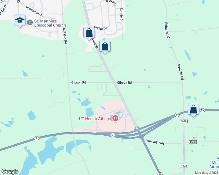 map of restaurants, bars, coffee shops, grocery stores, and more near 1600 South Palestine Street in Athens