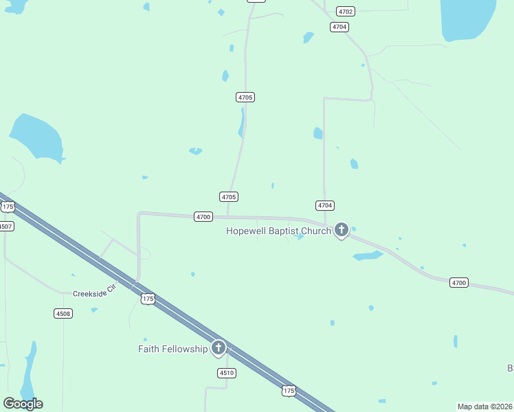 map of restaurants, bars, coffee shops, grocery stores, and more near County Road 4700 in Athens