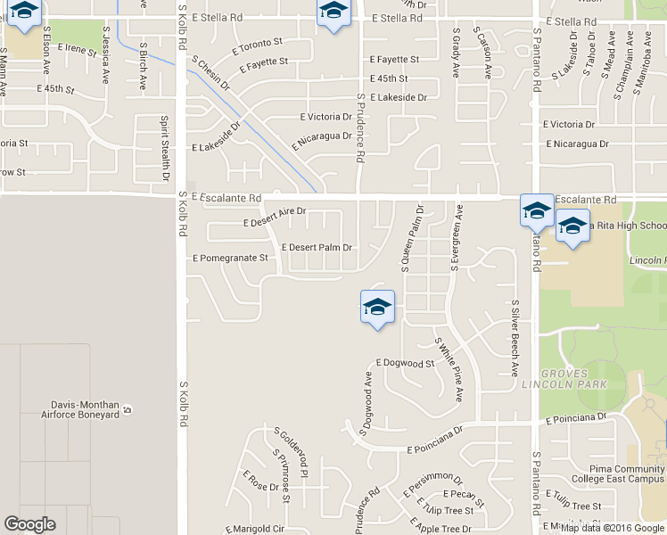 map of restaurants, bars, coffee shops, grocery stores, and more near 4006 South Lone Palm Drive in Tucson