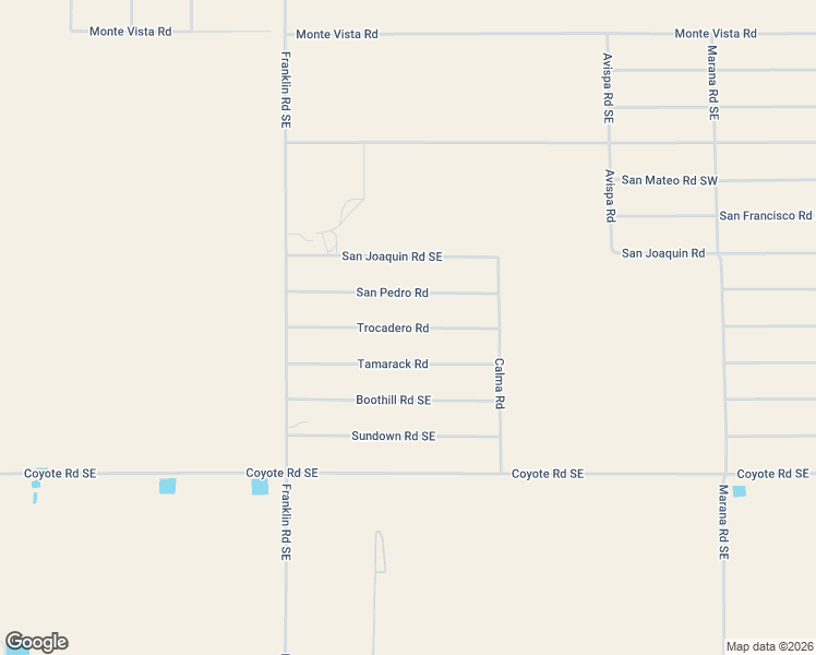 map of restaurants, bars, coffee shops, grocery stores, and more near Trocadero Road in Luna County