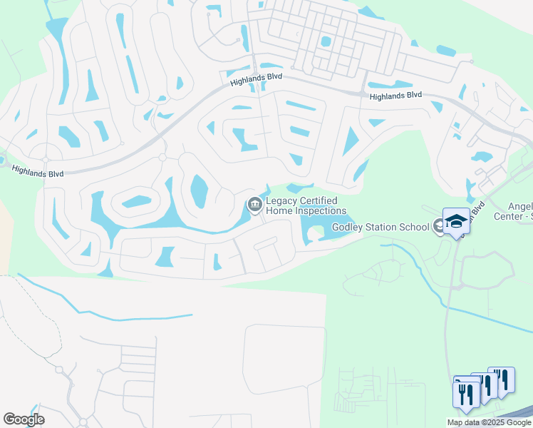 map of restaurants, bars, coffee shops, grocery stores, and more near 138 Lake Pointe Drive in Pooler