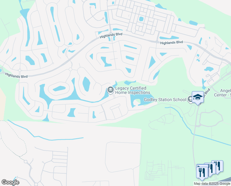 map of restaurants, bars, coffee shops, grocery stores, and more near 138 Lake Pointe Drive in Pooler