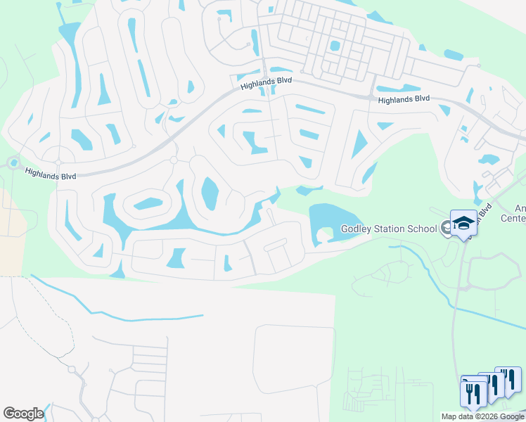 map of restaurants, bars, coffee shops, grocery stores, and more near 48 Winter Lake Circle in Pooler