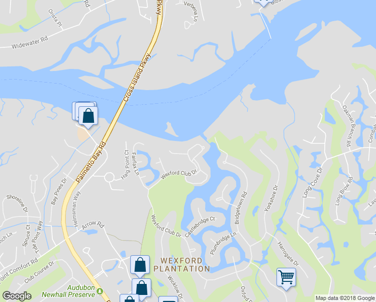 map of restaurants, bars, coffee shops, grocery stores, and more near 22 Wexford on the Green in Hilton Head Island