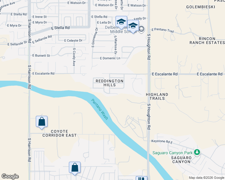 map of restaurants, bars, coffee shops, grocery stores, and more near 10049 East Autumnwind Place in Tucson
