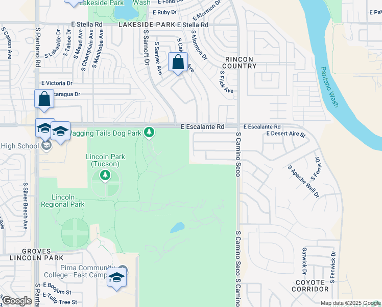 map of restaurants, bars, coffee shops, grocery stores, and more near 4002 South Avenida De Las Palmas in Tucson