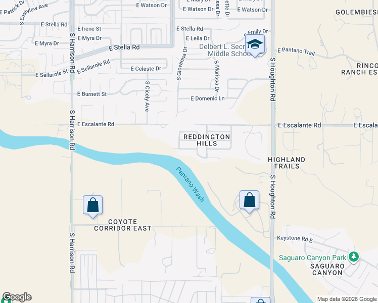 map of restaurants, bars, coffee shops, grocery stores, and more near 3976 South Headwind Drive in Tucson