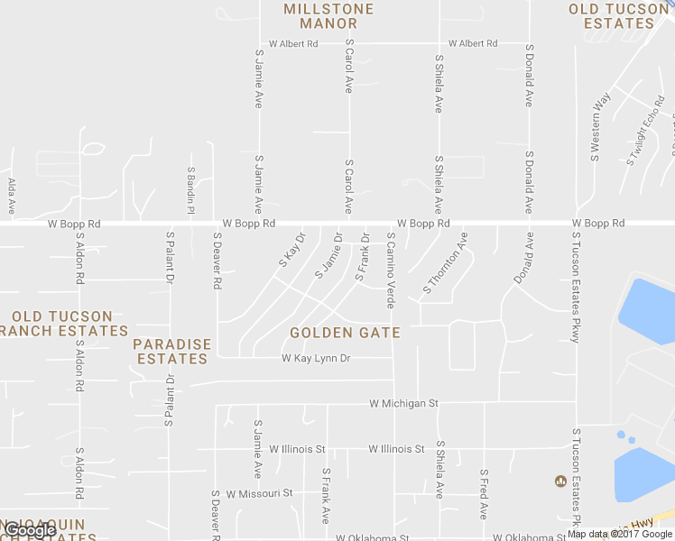 map of restaurants, bars, coffee shops, grocery stores, and more near 3851 South Jamie Drive in Tucson