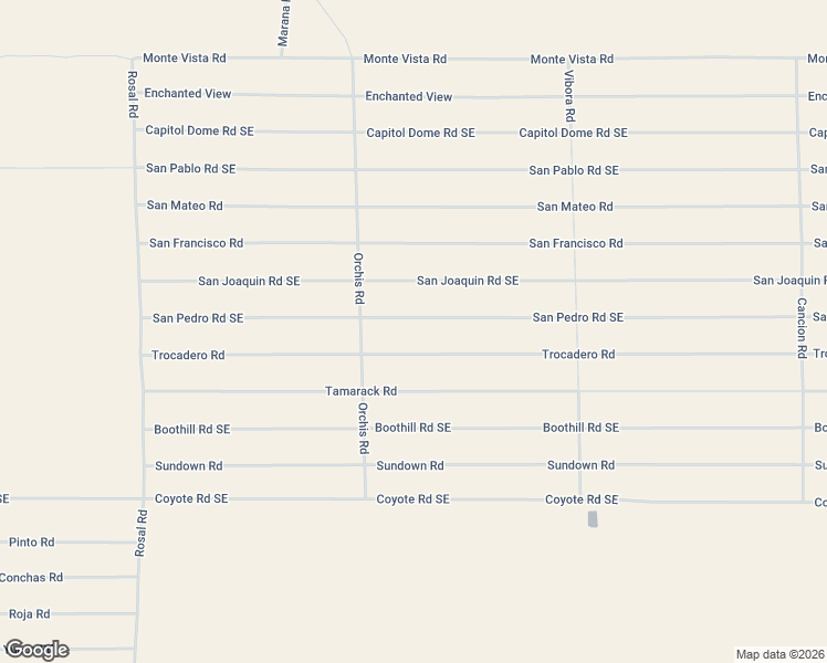 map of restaurants, bars, coffee shops, grocery stores, and more near Trocadero Road in Deming