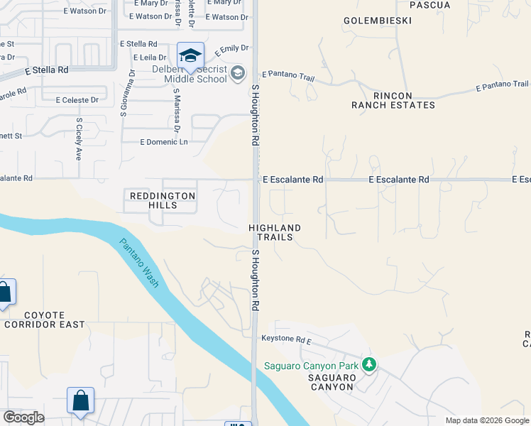 map of restaurants, bars, coffee shops, grocery stores, and more near 3916 South Camino Ensenada Del Pantano in Tucson