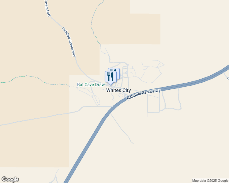 map of restaurants, bars, coffee shops, grocery stores, and more near 23 Carlsbad Cavern Highway in Whites City