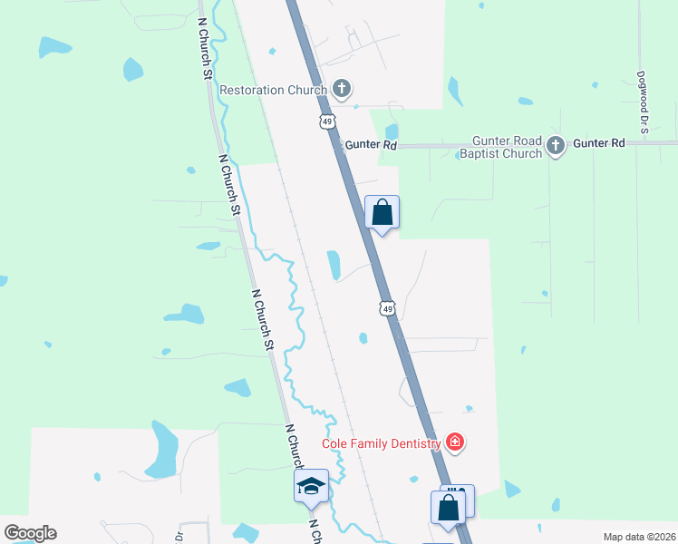 map of restaurants, bars, coffee shops, grocery stores, and more near 2407 U.S. 49 in Florence