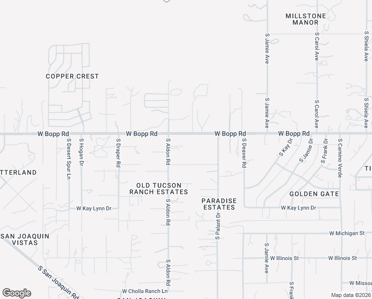 map of restaurants, bars, coffee shops, grocery stores, and more near 7225 West Bopp Road in Tucson