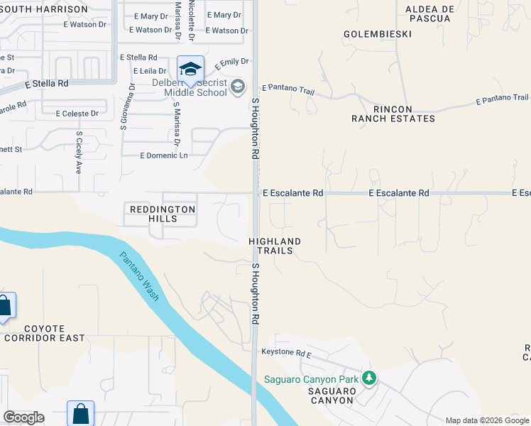map of restaurants, bars, coffee shops, grocery stores, and more near 3848 South Camino Ensenada Del Pantano in Tucson