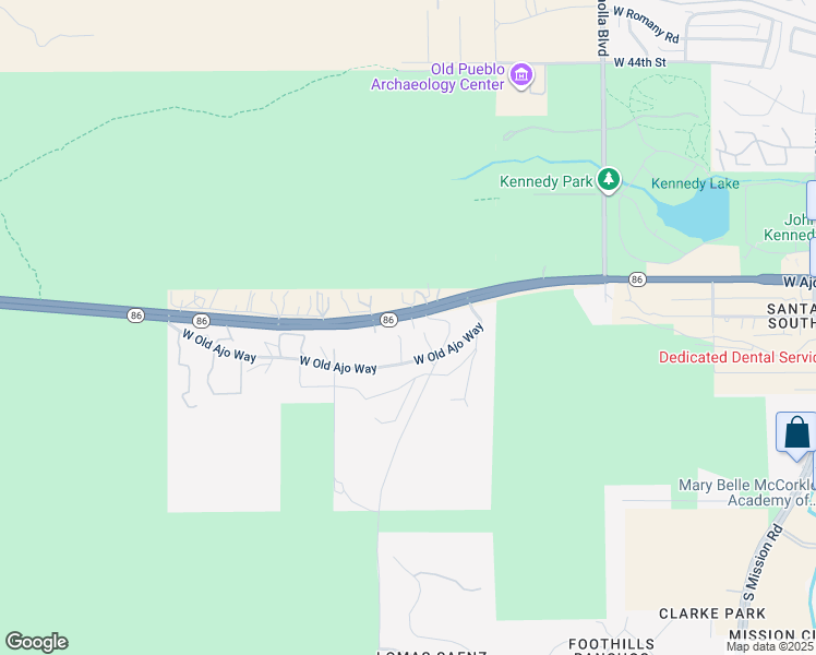 map of restaurants, bars, coffee shops, grocery stores, and more near 2441 West Ajo Highway in Tucson