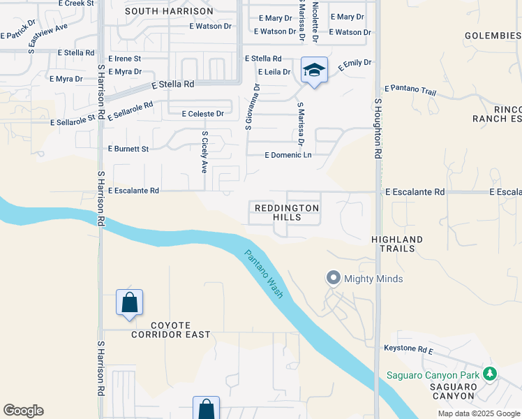 map of restaurants, bars, coffee shops, grocery stores, and more near 9966 East Desert Aire Drive in Tucson