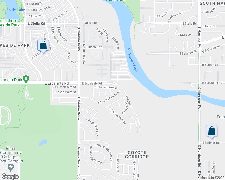 map of restaurants, bars, coffee shops, grocery stores, and more near 3893 South Corey Drive in Tucson