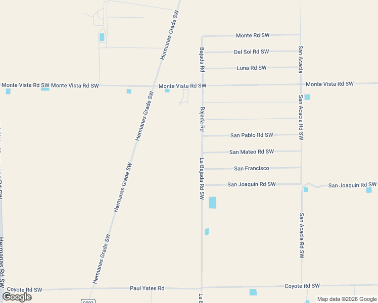 map of restaurants, bars, coffee shops, grocery stores, and more near 7150 Bajada Road Southwest in Deming
