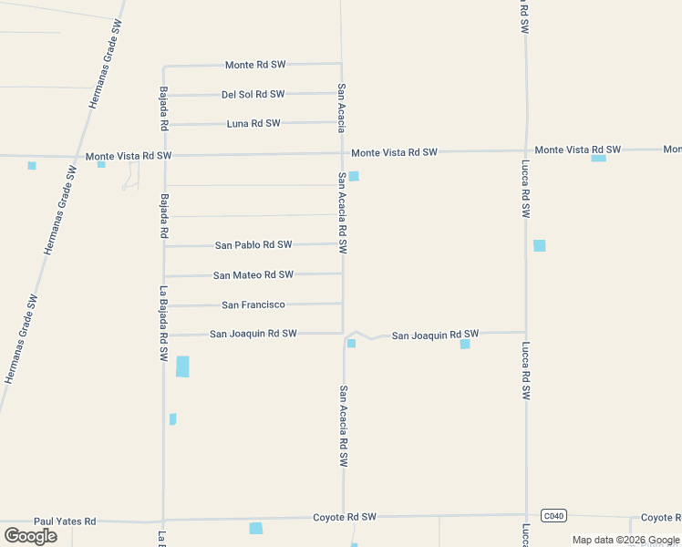 map of restaurants, bars, coffee shops, grocery stores, and more near 2501 San Mateo Road Southwest in Deming