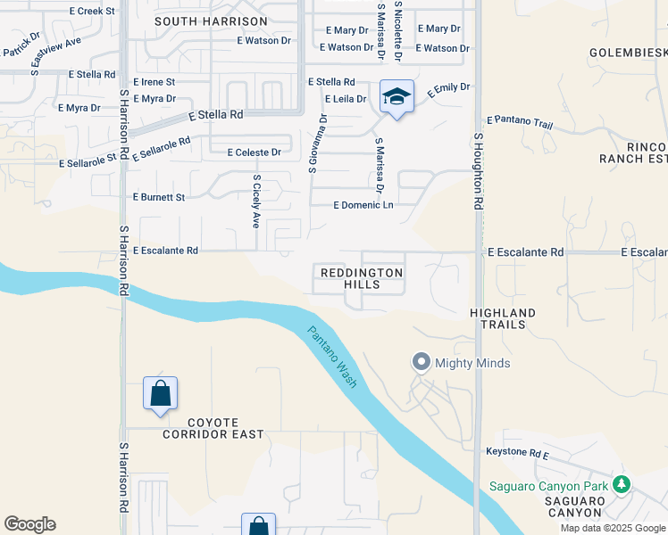 map of restaurants, bars, coffee shops, grocery stores, and more near 9966 East Desert Aire Drive in Tucson