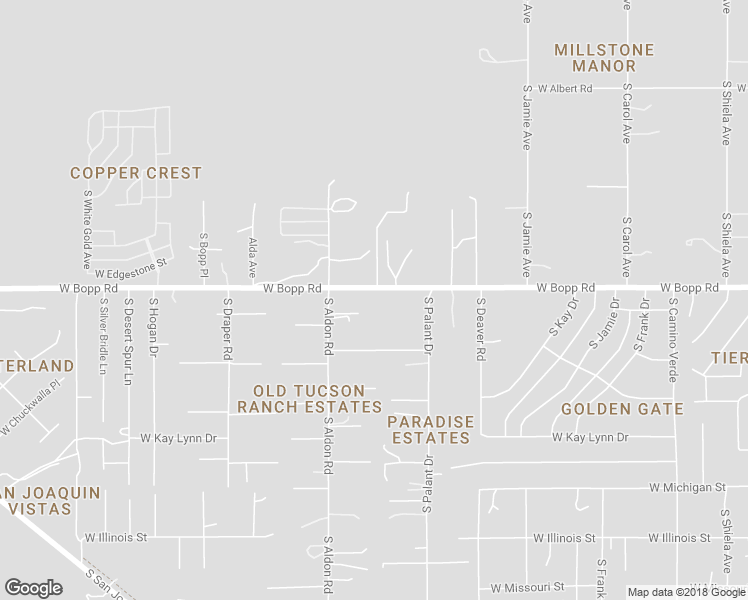 map of restaurants, bars, coffee shops, grocery stores, and more near 7225 West Bopp Road in Tucson