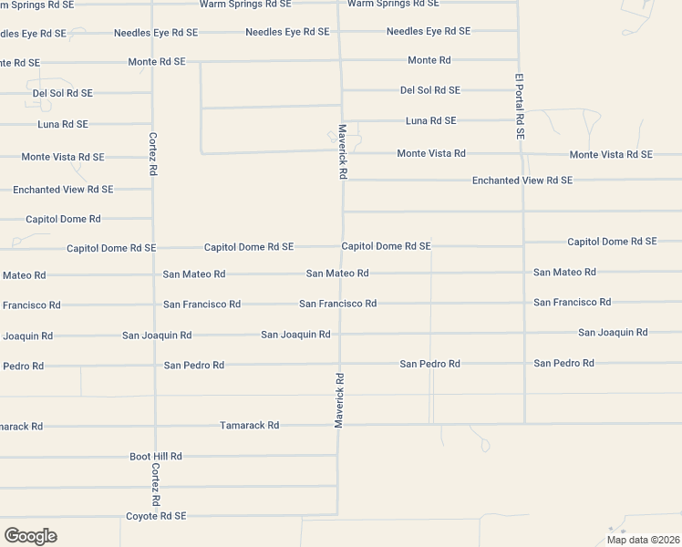 map of restaurants, bars, coffee shops, grocery stores, and more near San Mateo Road in Deming
