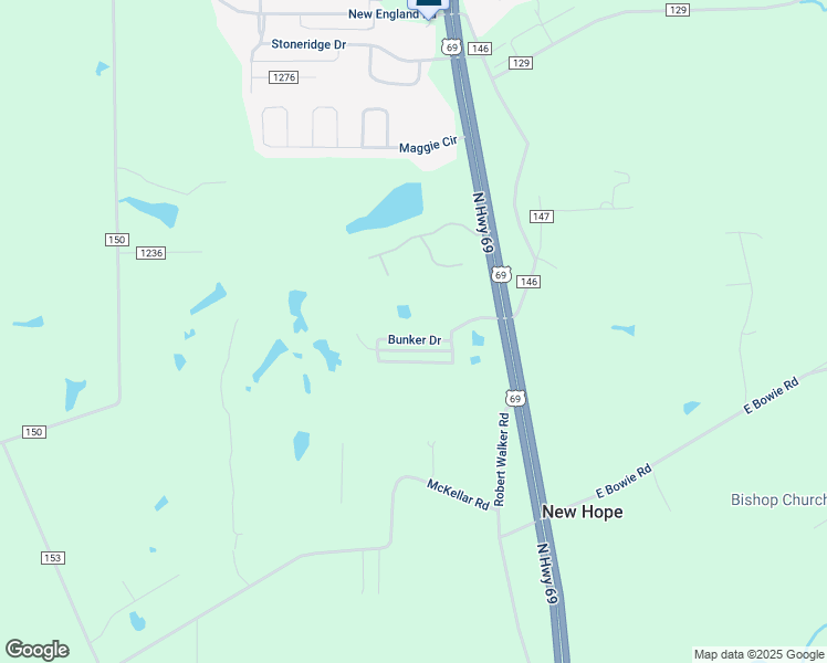 map of restaurants, bars, coffee shops, grocery stores, and more near 300 Bunker Drive in Tyler
