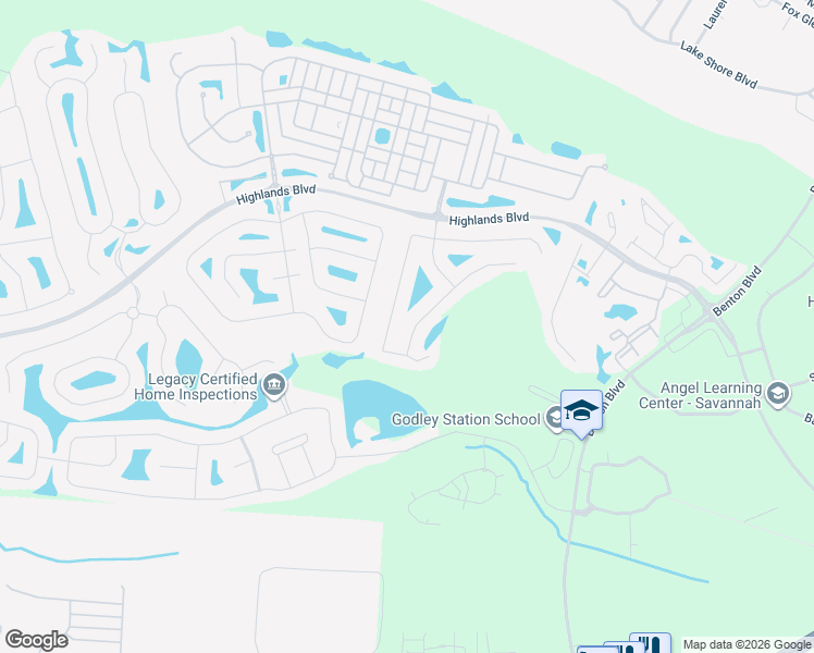 map of restaurants, bars, coffee shops, grocery stores, and more near 3 Hartland Court in Pooler
