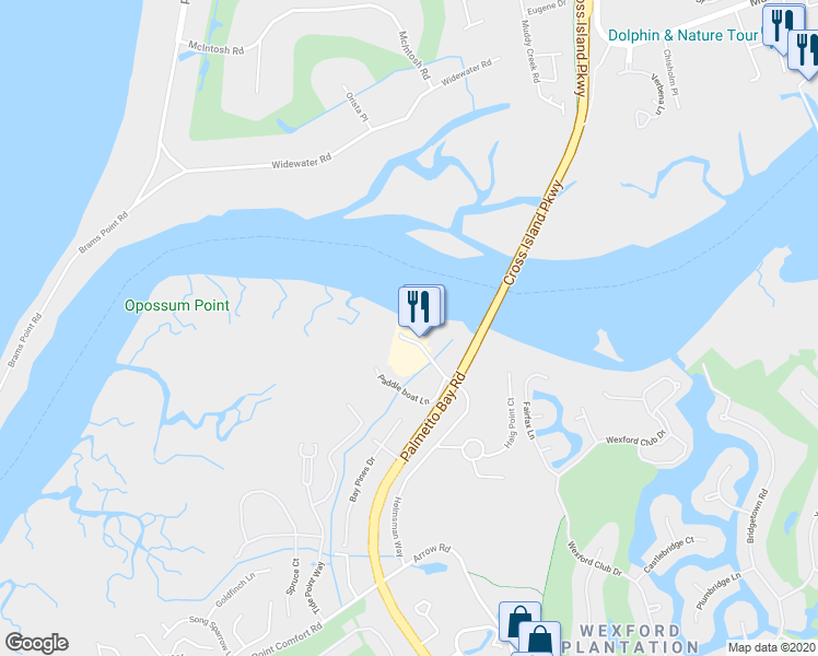 map of restaurants, bars, coffee shops, grocery stores, and more near 100 Helmsman Way in Hilton Head Island