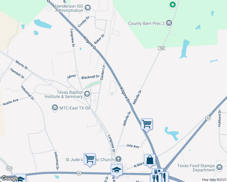 map of restaurants, bars, coffee shops, grocery stores, and more near 300 Garden Lane in Henderson